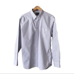 J Crew Haberdashery 80s 2-ply Cotton Men’s Dress Shirt XL 17-17.5 Blue/White EUC